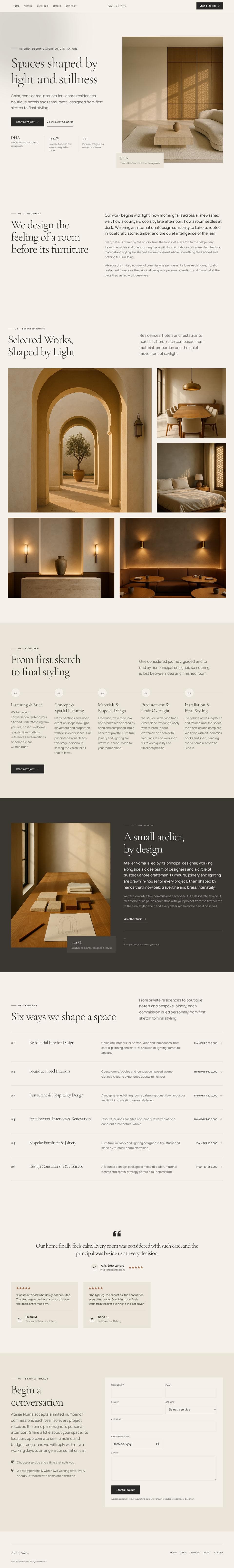 Atelier Noma website, generated by AI