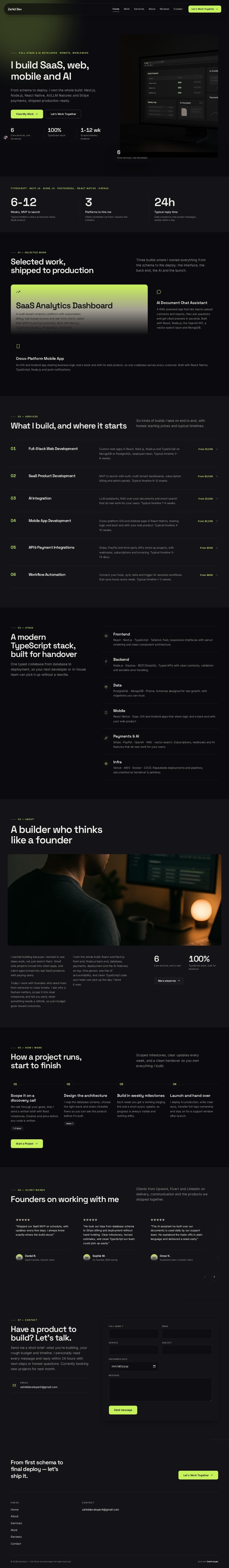 Your Name — Full-Stack & AI Developer website, generated by AI